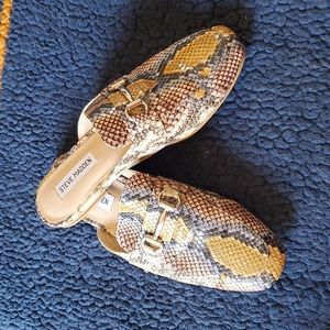 COPY - Kori Slip On Mules Sz 8.5 Leather, snake print